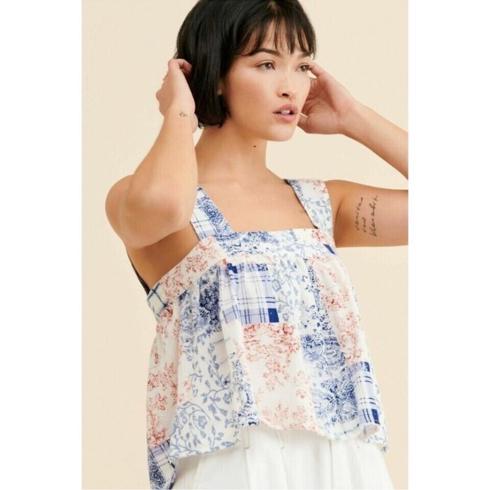 UO Urban Outfitters Maya Cropped Baby Doll Top